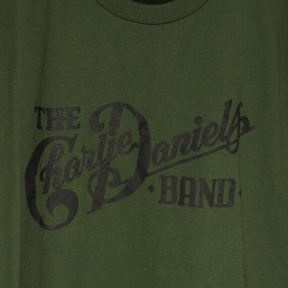 Charlie Daniels Band 2XL Army Green T-Shirt USA God Military Quote Bayside Tee - Picture 3 of 8